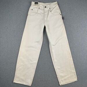 Vintage 90s NWT L.A. Gate Jeans Men's 26 White Denim Straight Leg Made in USA